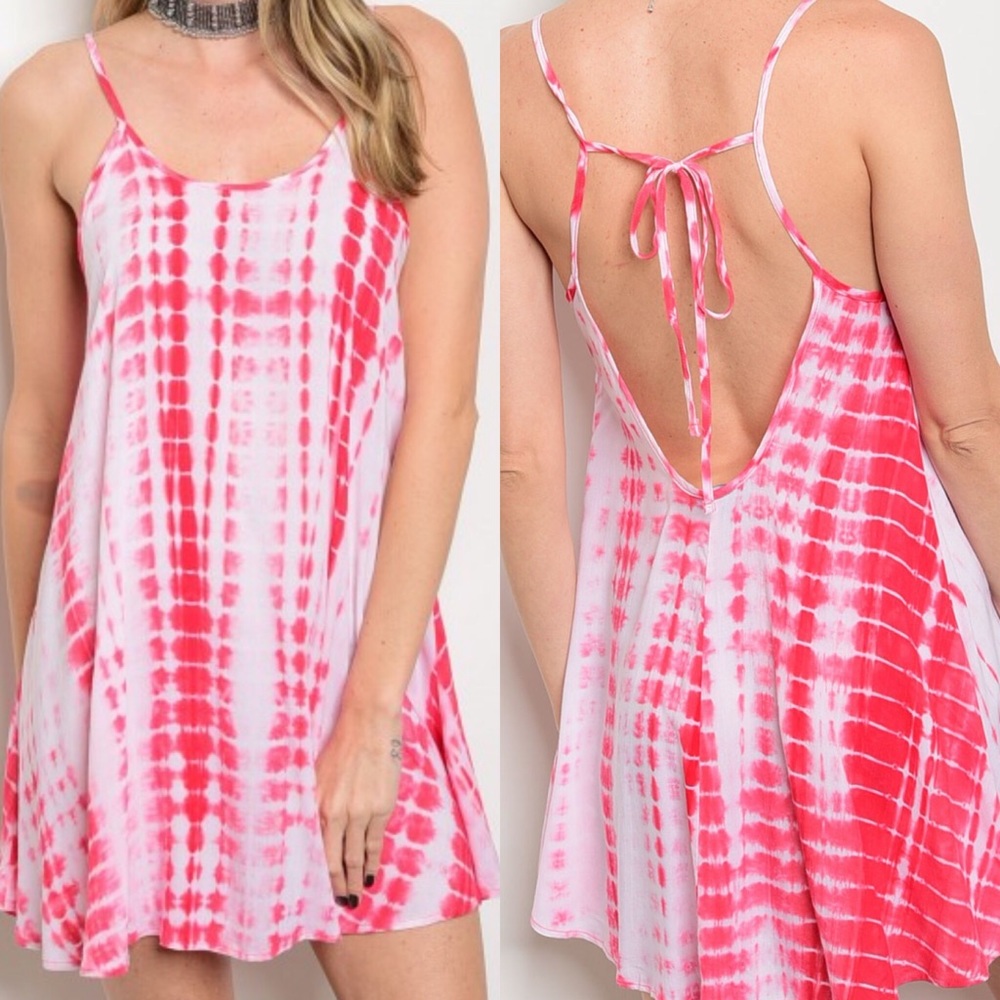 Pink and White Tie Dye Dress